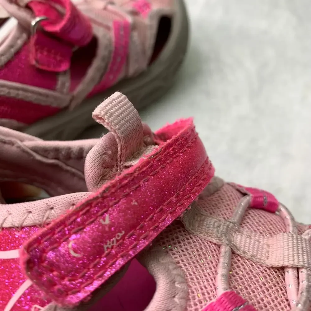 Osh Kosh Girls 6M Water Shoes Pink Glitter Bungee Open Hiking Walking Camping